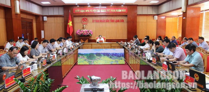 Phó Chủ tịch UBND tỉnh Lạng Sơn Lương Trọng Quỳnh chủ trì cuộc họp thẩm định, xét công nhận các xã đạt chuẩn NTM, NTM nâng cao, NTM kiểu mẫu năm 2022 (đợt 2). Ảnh: Báo Lạng Sơn.