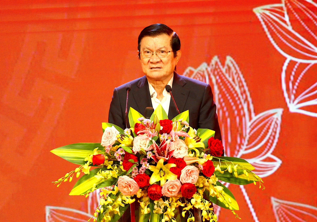 Nguyên Chủ tịch nước Trương Tấn Sang tham dự và phát biểu tại buổi lễ. 