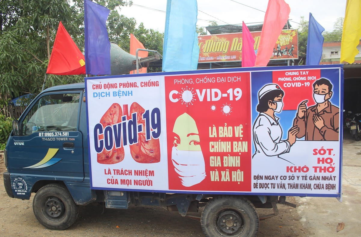 Tuyên truyền công tác phòng chống dịch Covid-19 ở Quảng Nam.