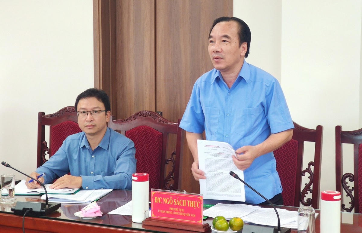 Phó Chủ tịch Ngô Sách Thực phát biểu tại buổi làm việc.