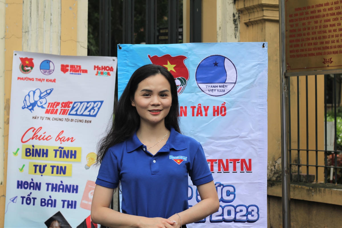 Chị Đỗ Ngọc Linh - Thành viên Ban Thường vụ quận Tây Hồ, Phó Chủ tịch Hội liên hiệp thanh niên Việt Nam quận Tây Hồ. Ảnh: Ngọc Ánh.