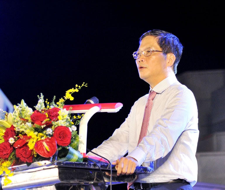 Ủy viên Bộ Chính trị, Trưởng ban Kinh tế Trung ương Trần Tuấn Anh phát biểu tại buỗi lễ.