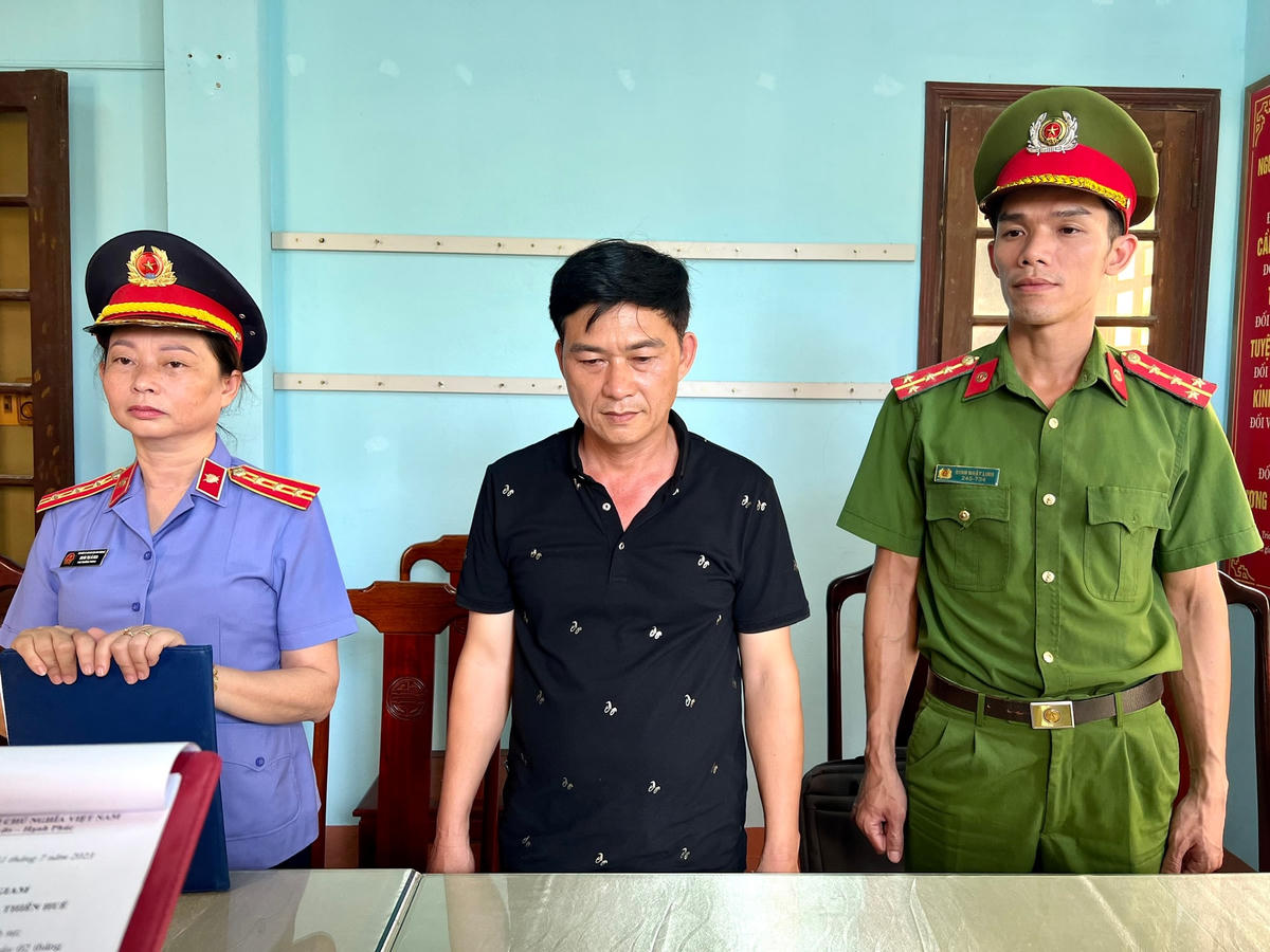 Đối tượng Đặng Quốc Trung tại thời điểm bị bắt giữ.