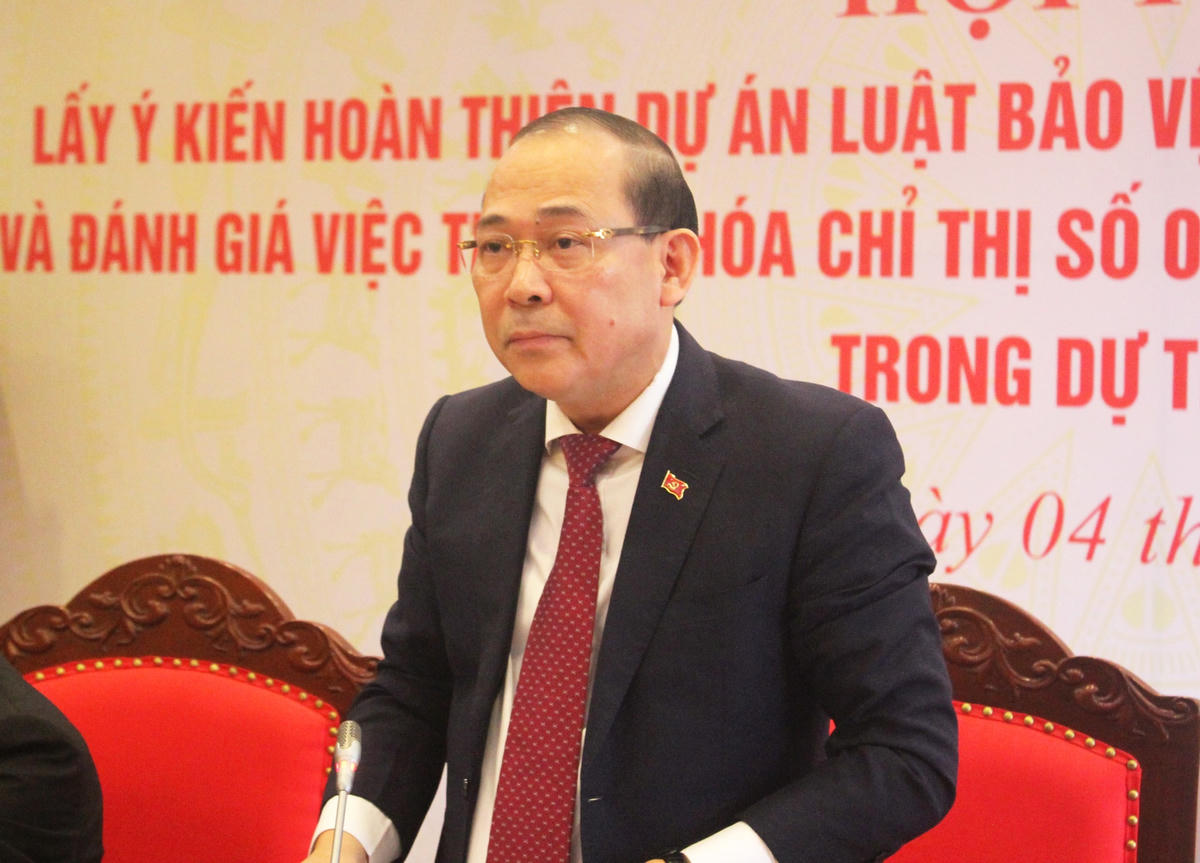 Phó Chủ tịch UBTƯ MTTQ Việt Nam Hoàng Công Thủy phát biểu tại Hội thảo.