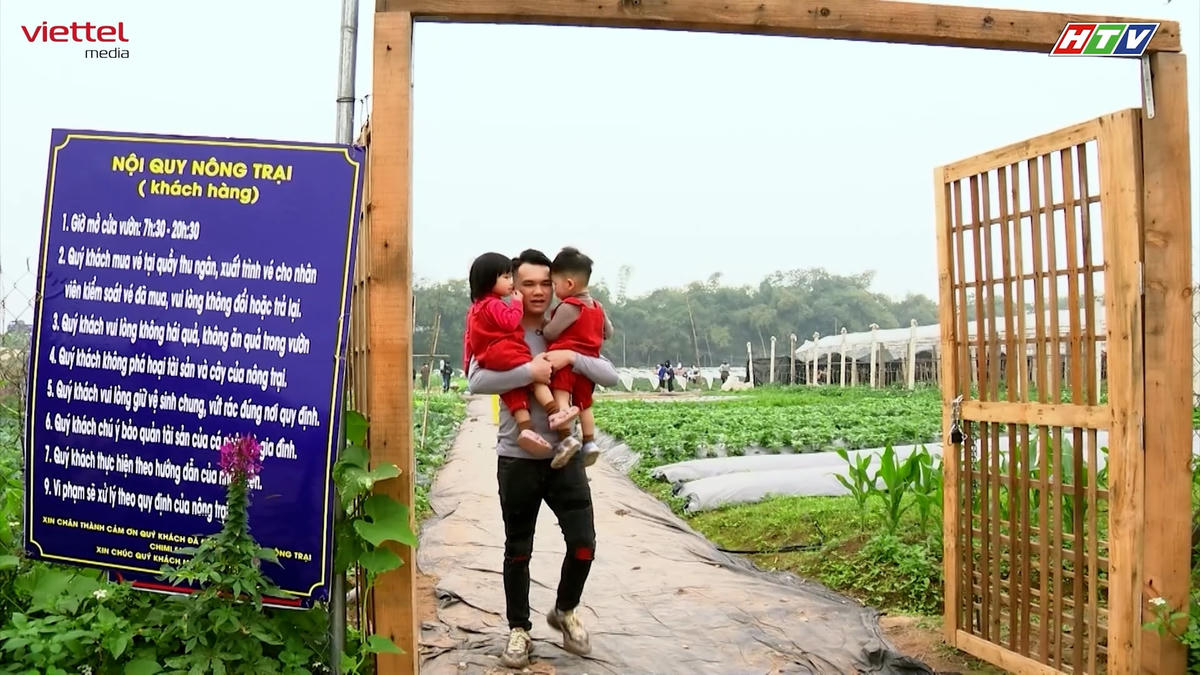 Khám phá vườn dâu trồng tự nhiên, Khắc Việt vào vai “hướng dẫn viên du lịch”.