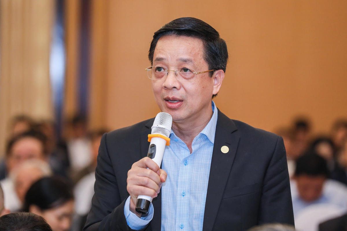 Ông Nguyễn Văn Hồi, Chủ tịch Ủy ban MTTQ Việt Nam tỉnh Quảng Ninh phát biểu tại Hội nghị. Ảnh: Quang Vinh.