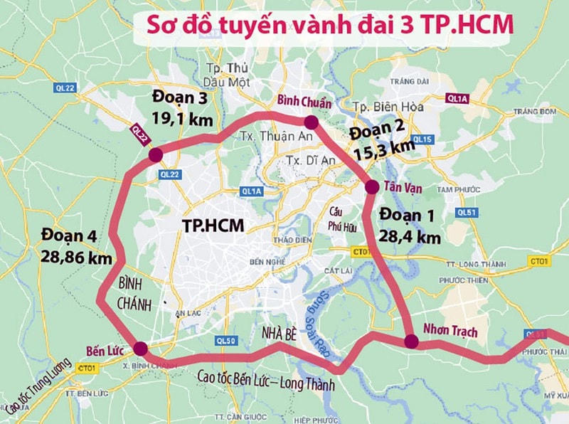 Phê duyệt ranh giải phóng mặt bằng đường vành đai 3 đoạn qua TP HCM