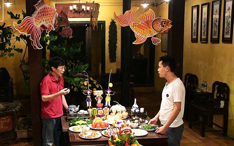 Tái hiện không gian Tết Trung thu truyền thống của người Việt.  
