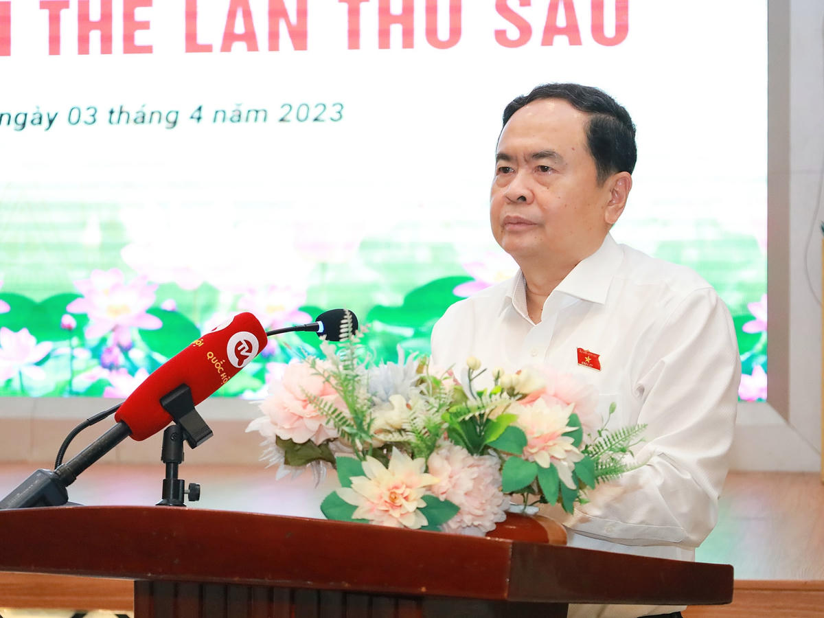 Phó Chủ tịch Thường trực Quốc hội Trần Thanh Mẫn phát biểu tại phiên họp. 