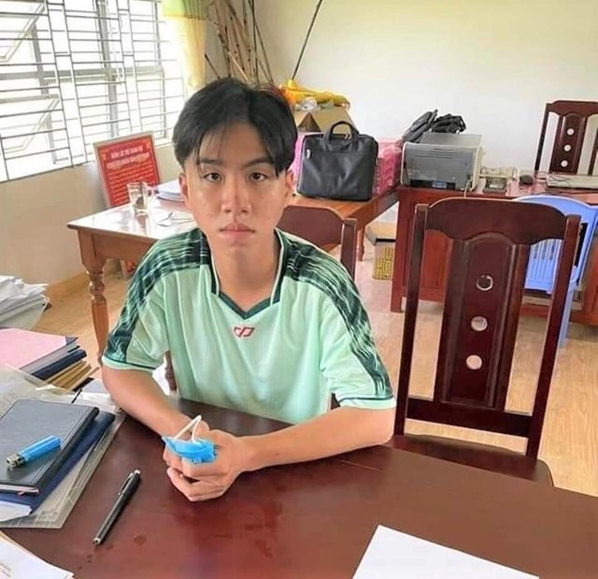 Bị cáo Nguyễn Trung Tạ Bảo Duy tại cơ quan Công an.