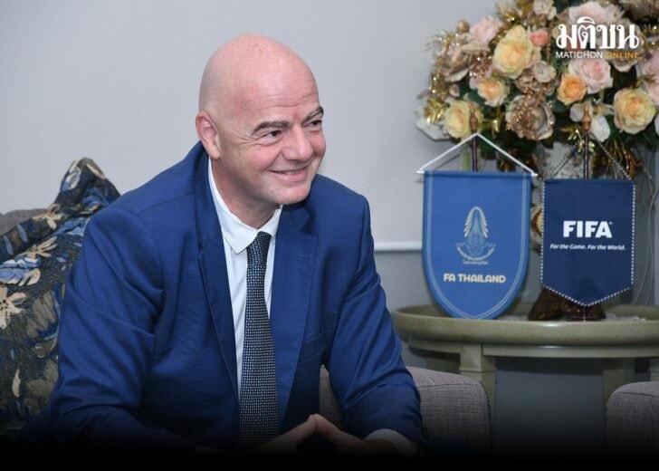 Chủ tịch FIFA, Gianni Infantino tin rằng một đội tuyển ở Đông Nam Á sẽ tham dự World Cup 2026 (ảnh: Matichon).