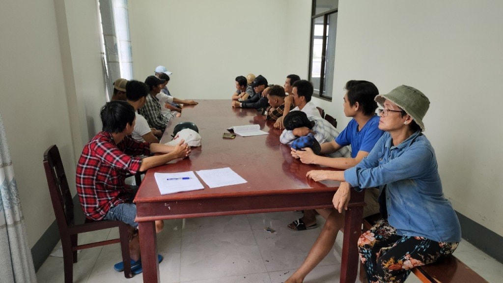 Các đối tượng tại cơ quan Công an. 