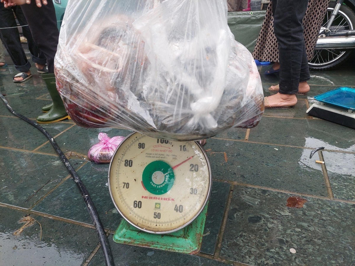 Với giá hơn 180 ngàn đồng/1kg ngày thương, nay do ngập lụt nên gia đình anh Thiện giảm xuống còn 120 ngàn/1kg.