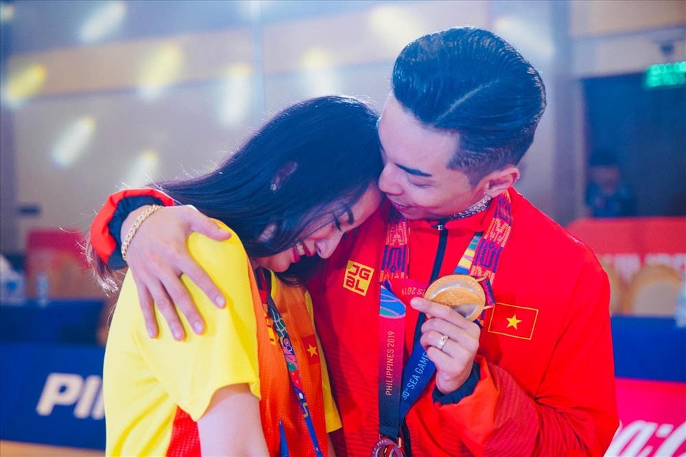 Hình ảnh Khánh Thi - Phan Hiển trong kì SEA Games 30 (Ảnh: Nhân vật cung cấp).