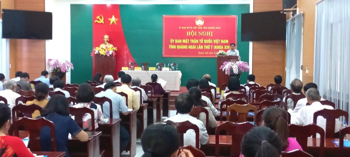 Quang cảnh hội nghị Ủy ban MTTQ Việt Nam tỉnh Quảng Ngãi lần thứ 7.