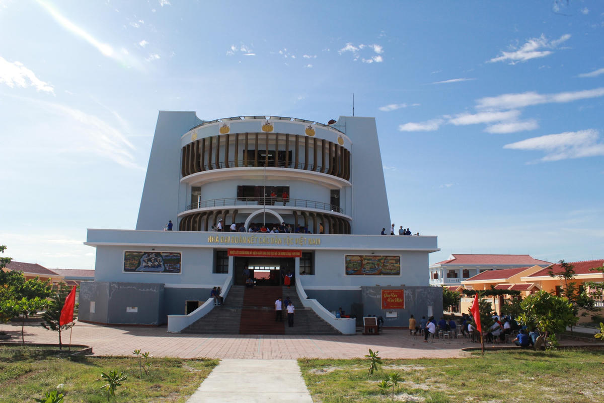 Nhà Đại đoàn kết trên quần đảo Trường Sa.  