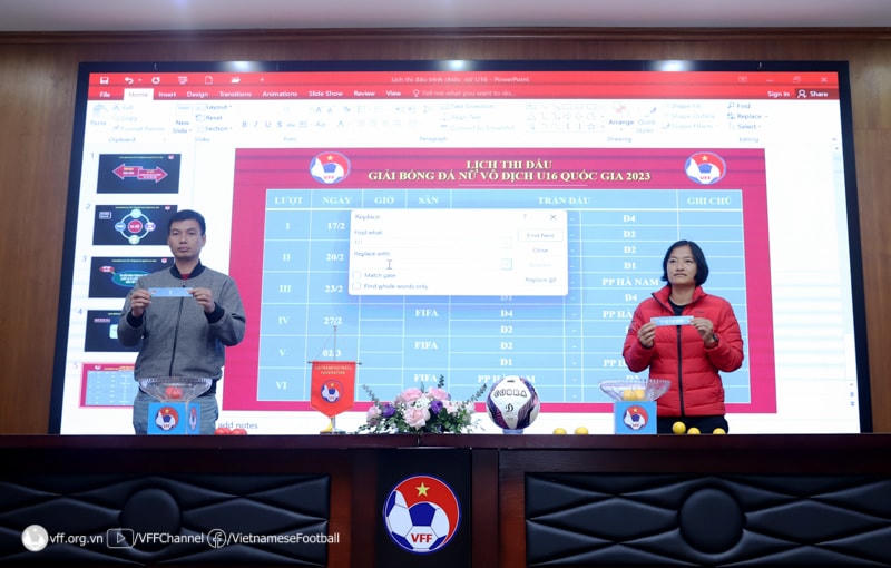 Bốc thăm lịch thi đấu giải bóng đá nữ vô địch U16 Quốc gia. Ảnh: VFF.