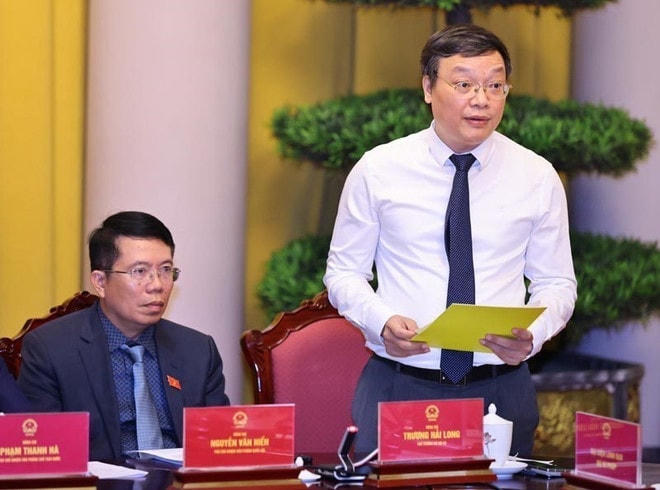 Thứ trưởng Bộ Nội vụ Trương Hải Long phát biểu. (Ảnh: Minh Đức/TTXVN) sua-doi-hien-phap-3.jpg