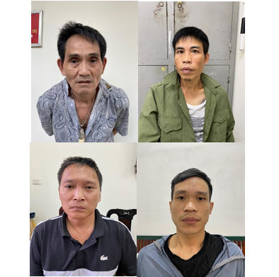 Các đối tượng bị bắt giữ. Ảnh: CA Hà Nội 