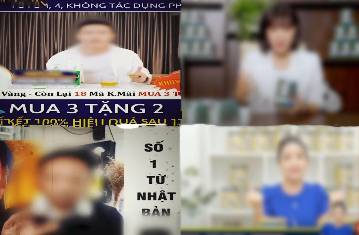 Hình ảnh nghệ sĩ quảng cáo thuốc, thực phẩm chức năng tràn lan trên mạng xã hội.