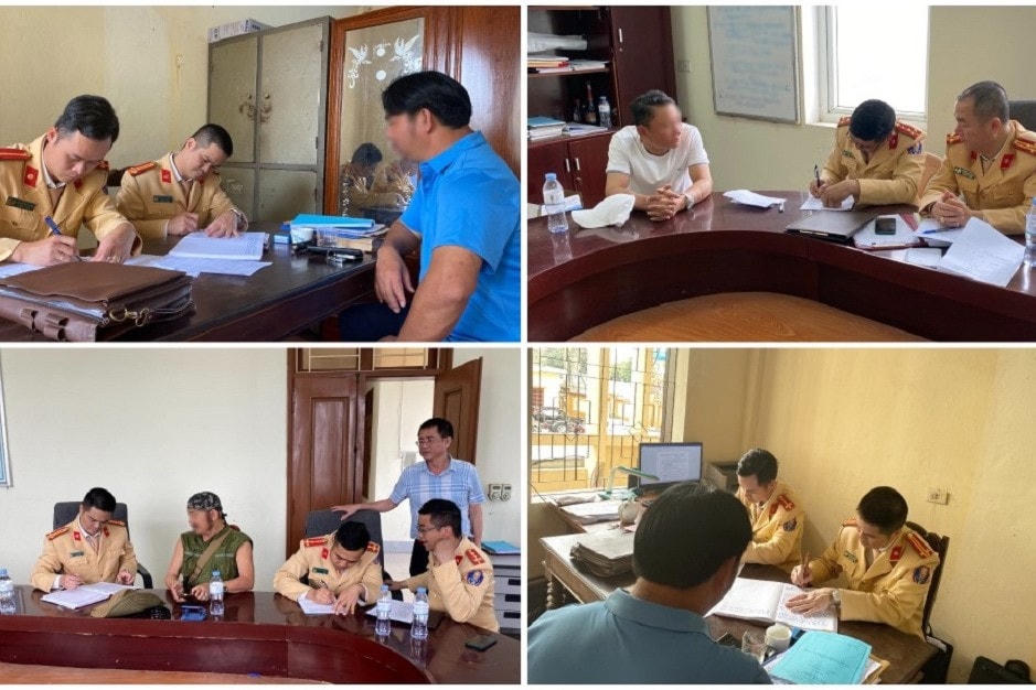 Sau đó, ra quyết định xử phạt hành chính với 5 chủ phương tiện do các lỗi chở quá số người quy định, xe hết kiểm định nhưng vẫn lưu thông, không đầy đủ các giấy tờ liên quan.