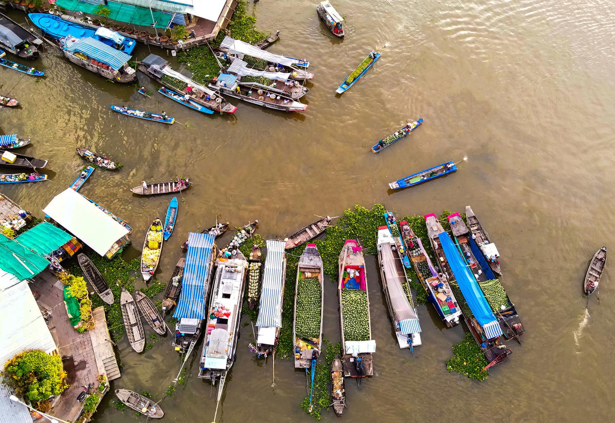 Chợ nổi Ngã Năm một thời nhộn nhịp.