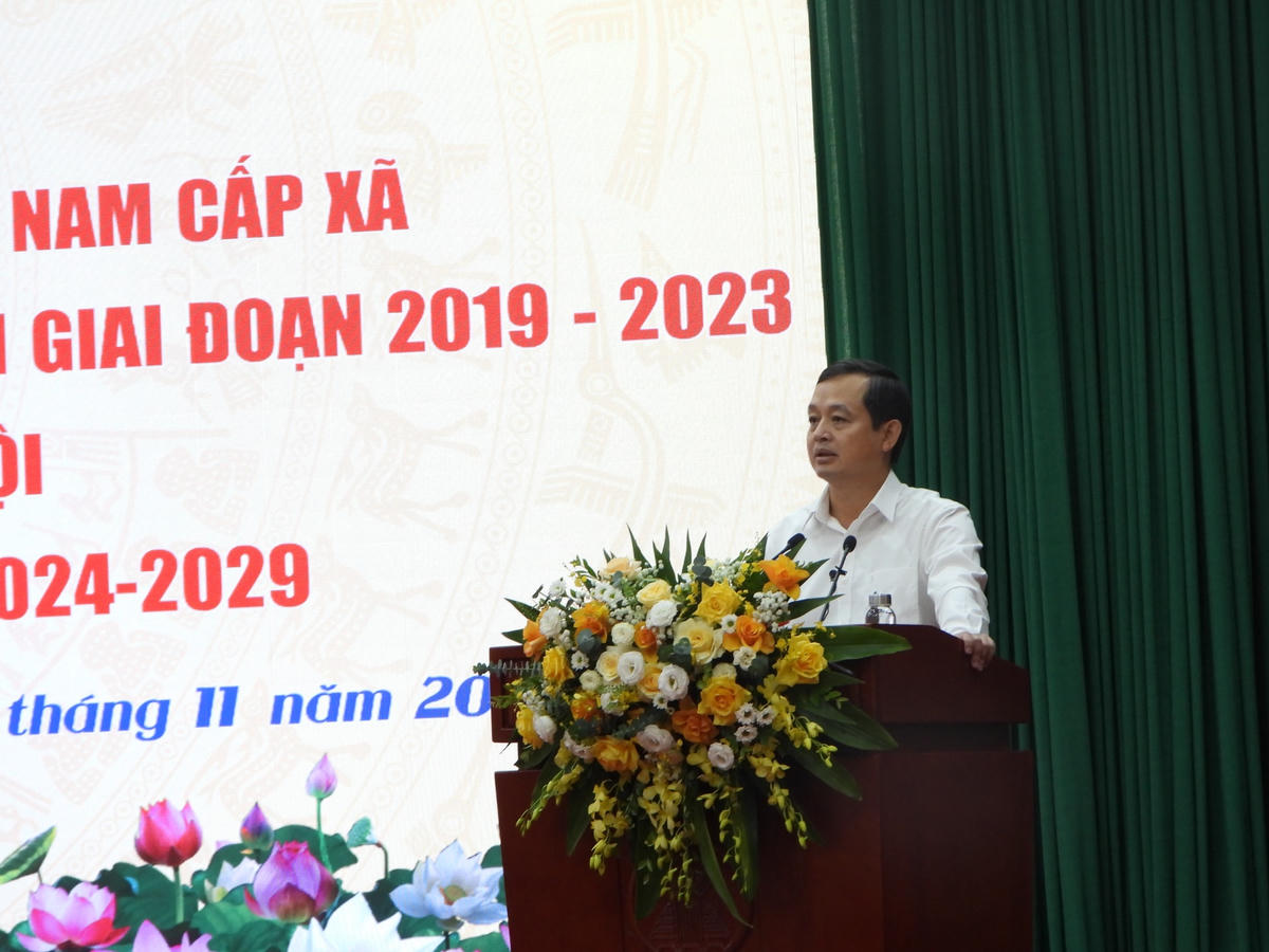 Ông Phạm Hoàng Sơn - Phó Bí thư Thường trực Tỉnh ủy - Chủ tịch HĐND tỉnh Thái Nguyên phát biểu tại Hội nghị.