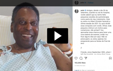 Pele thông báo trên Instagram ông đã ổn, sau 2 ngày nhập viện. Ảnh: Dân Trí.