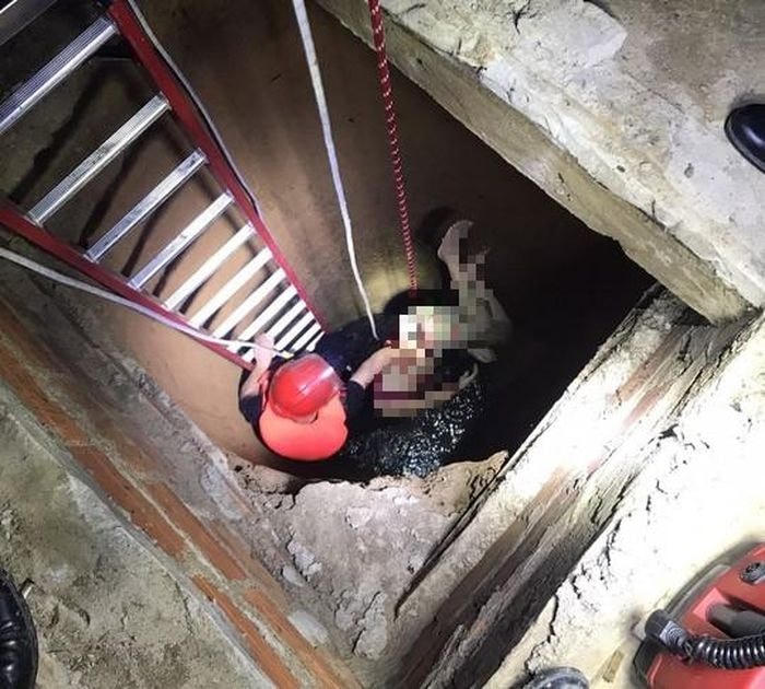 Thi thể của bà B. được phát hiện tử vong dưới giếng sâu. Ảnh: CTV.