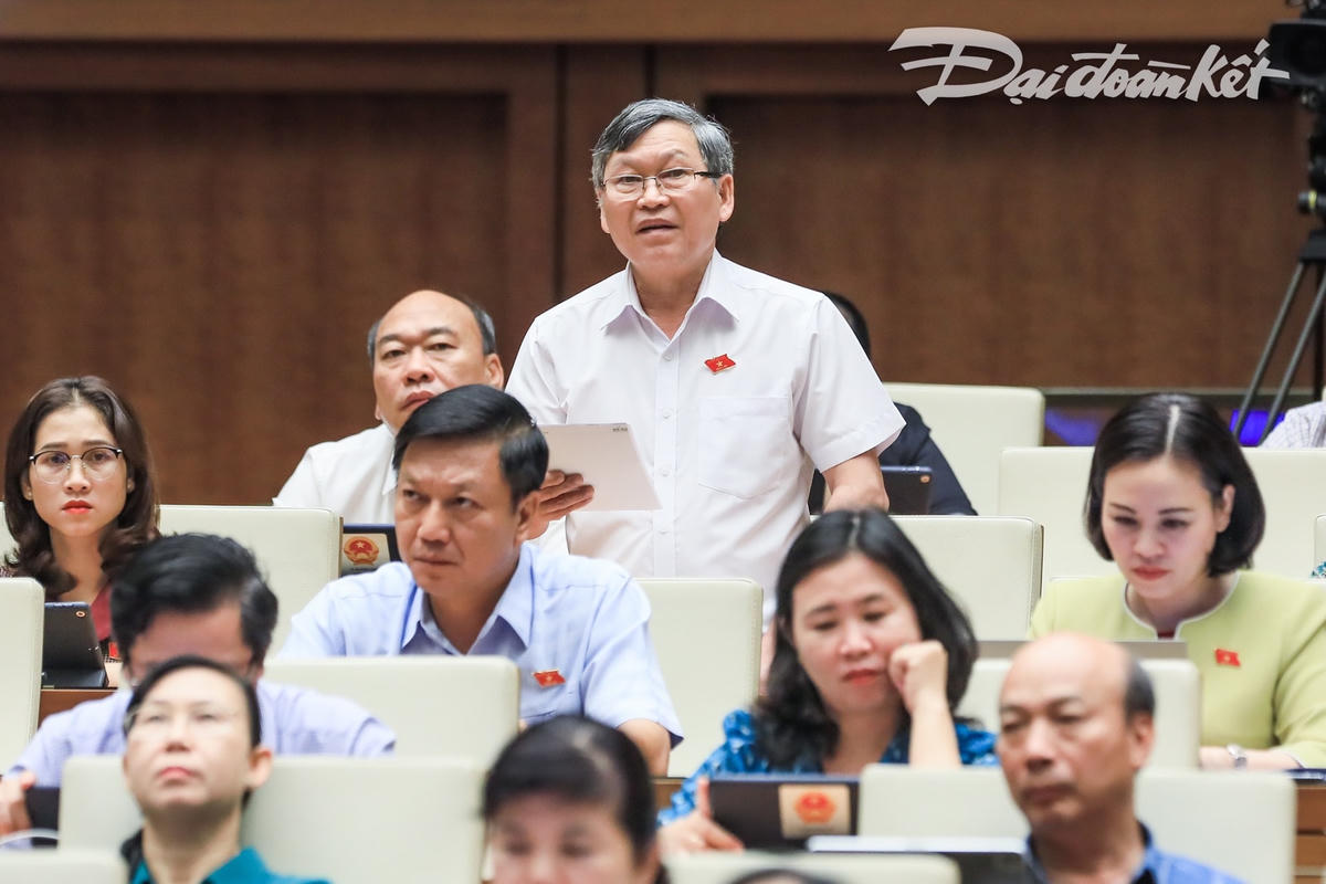 ĐBQH Tô Văn Tám phát biểu tại hội trường ngày 10/. Ảnh: Quang Vinh.