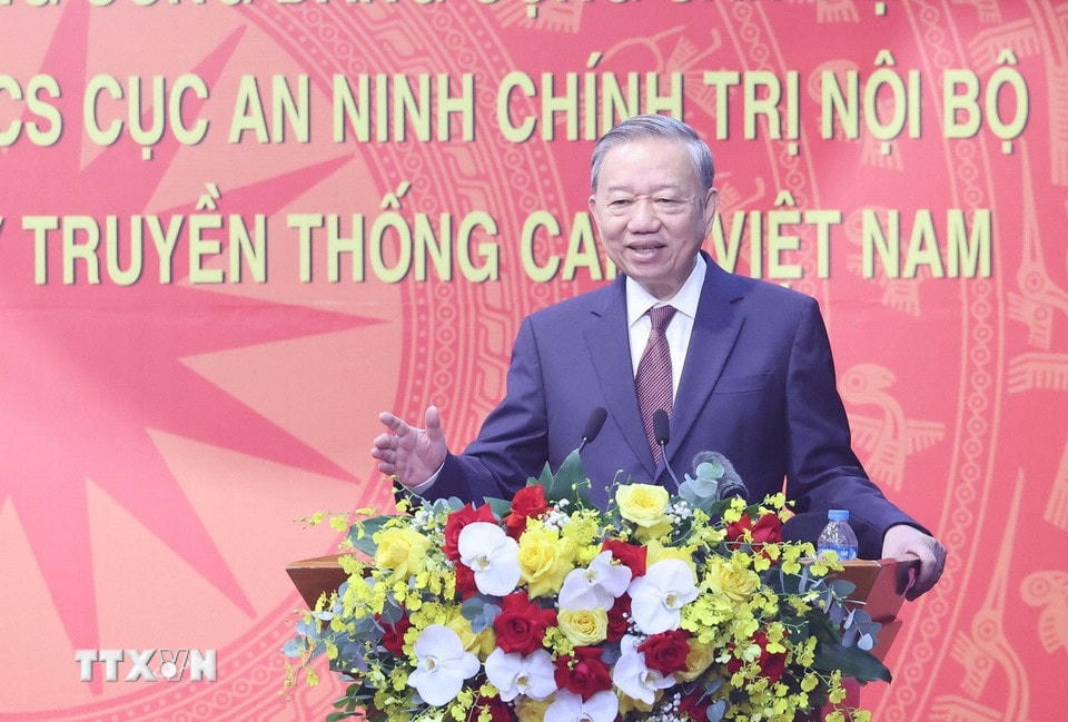 Tổng Bí thư Tô Lâm phát biểu. (Ảnh: Thống Nhất/TTXVN)