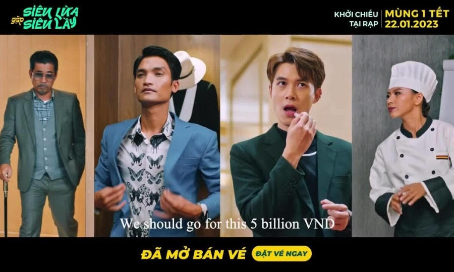 Sau lịch hoãn chiếu đột ngột từ đầu năm, bộ phim Siêu lừa gặp siêu lầy sẽ chính thức ra rạp ngày 3/3. Ảnh: NSX. 