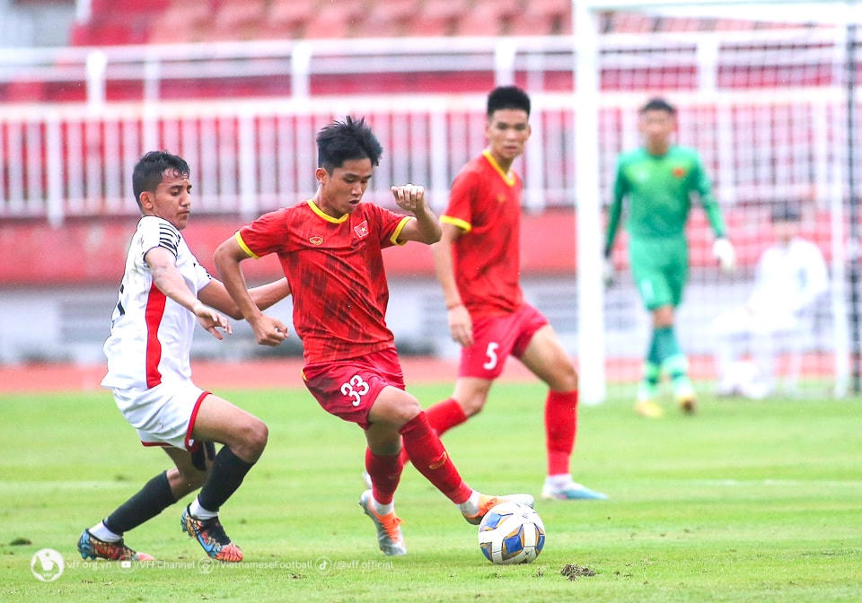 Cầu thủ U17 Việt Nam trong trận đấu với U17 Yemen. Ảnh: VFF.