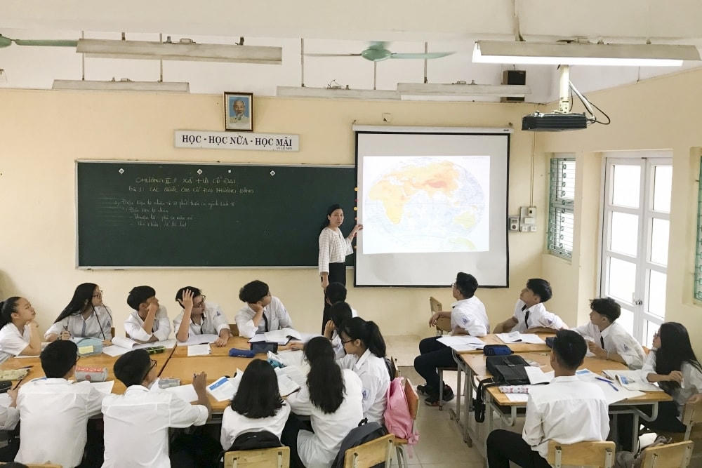 Một tiết học Lịch sử của học sinh THPT tại Hà Nội.