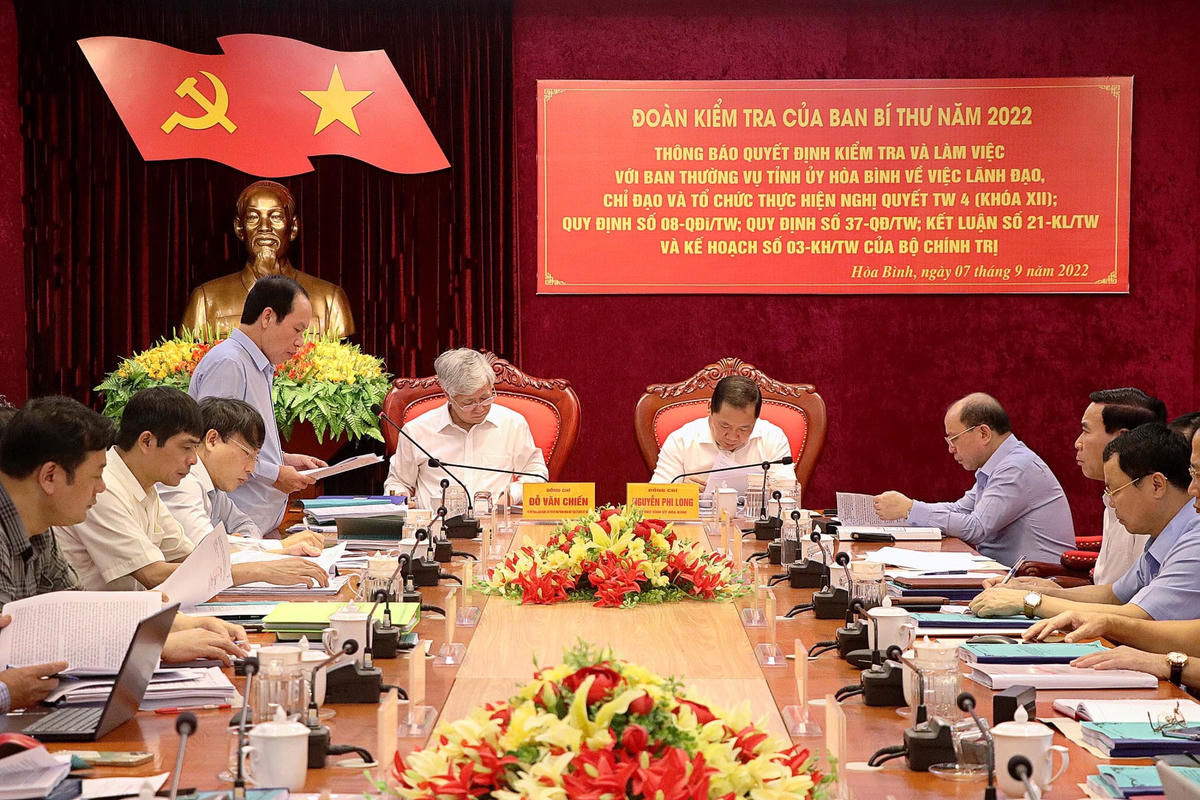 Quang cảnh buổi làm việc. Ảnh Thanh Hải