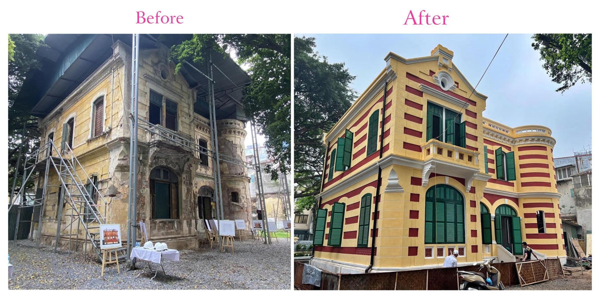 Công trình trước và sau khi được tu bổ, tôn tạo gây nên tranh cãi. 