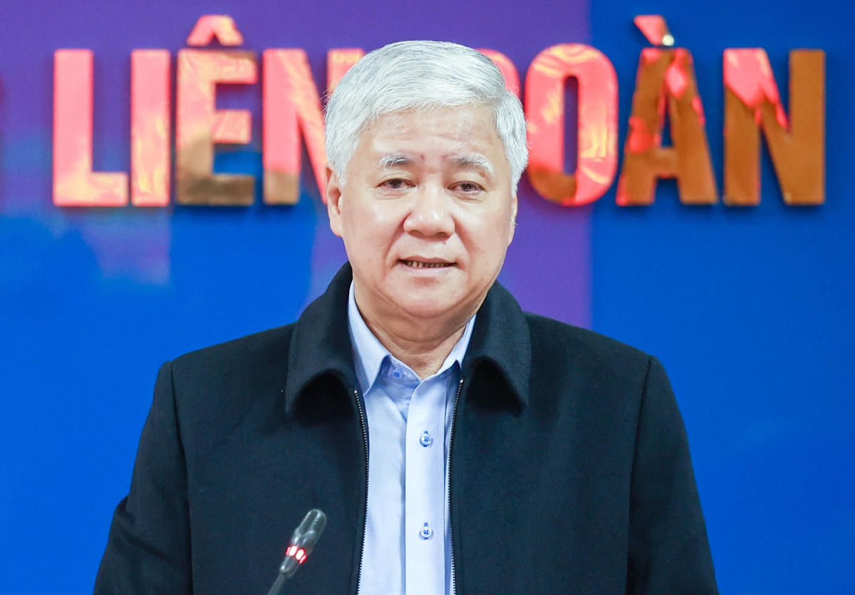 Chủ tịch UBTƯ MTTQ Việt Nam Đỗ Văn Chiến phát biểu tại cuộc làm việc. Ảnh: Quang Vinh.