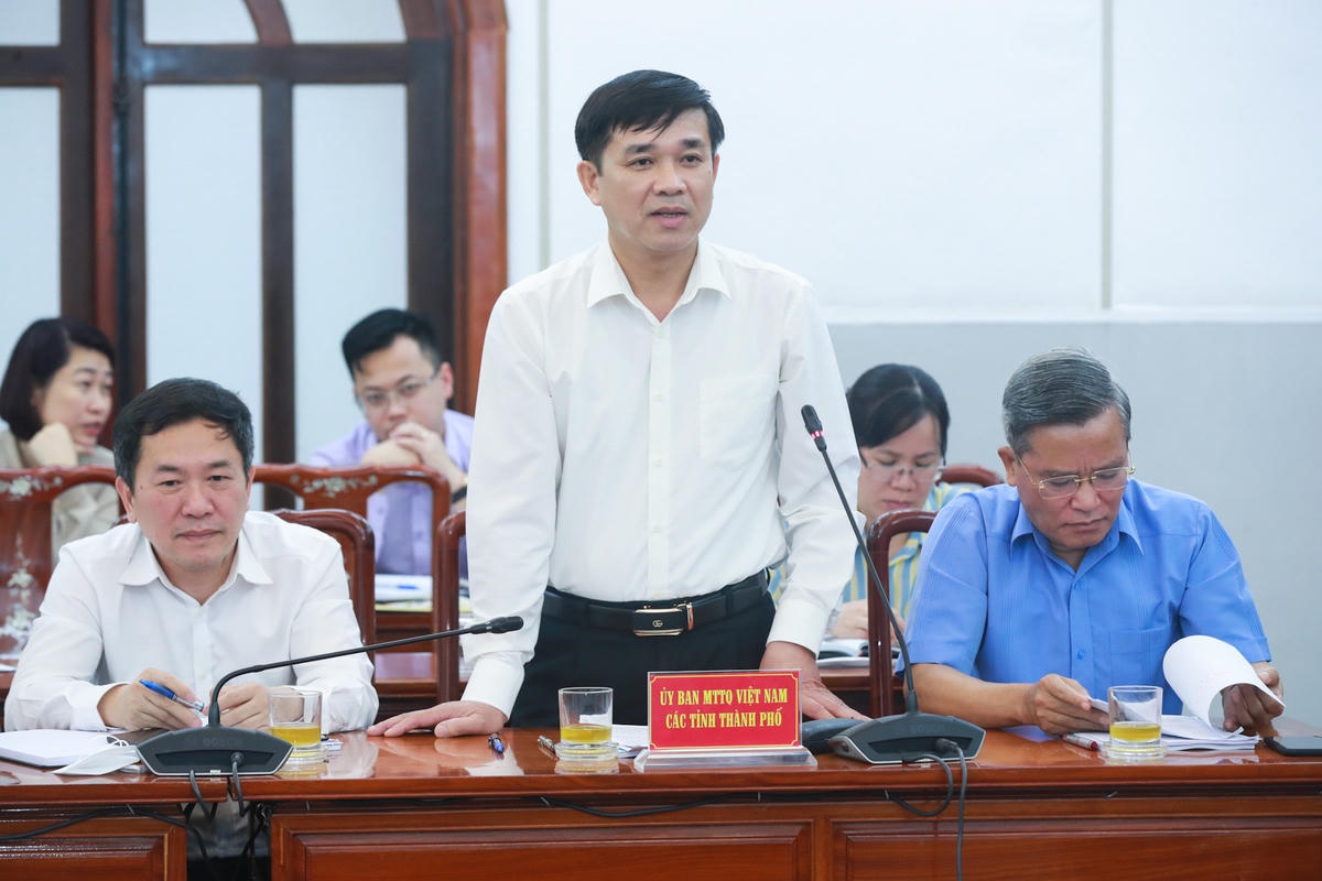 Ông Lê Đức Kỳ, Phó Chủ tịch Thường trực Ủy ban MTTQ tỉnh Bắc Ninh phát biểu tại Hội nghị.