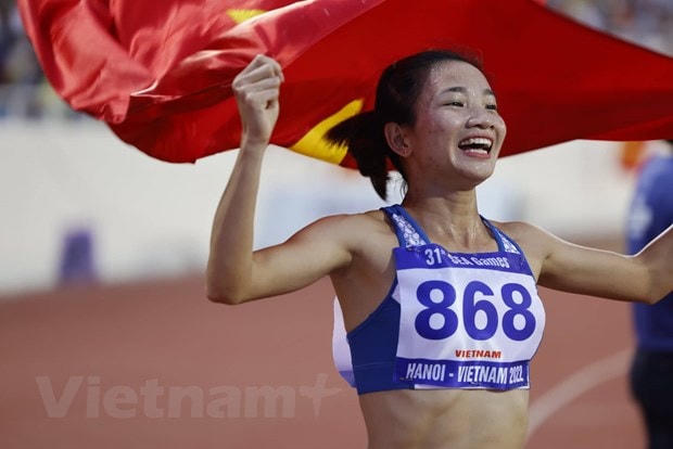 Nguyễn Thị Oanh giành HCV thứ 3 tại SEA Games 31. (Ảnh: Hải An/Vietnam+)
