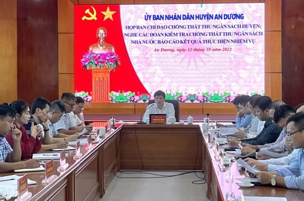 Huyện An Dương bàn giải pháp thu ngân sách 3 tháng cuối năm.