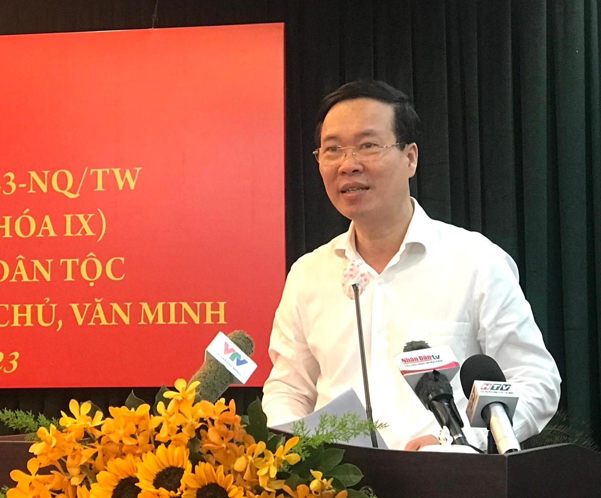 Ông Võ Văn Thưởng, Thường trực Ban Bí thư phát biểu tại Hội thảo.