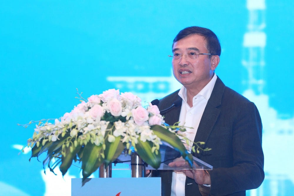 Đồng chí Hoàng Quốc Vượng – Bí thư Đảng ủy, Chủ tịch HĐTV Petrovietnam phát biểu kết luận hội nghị.