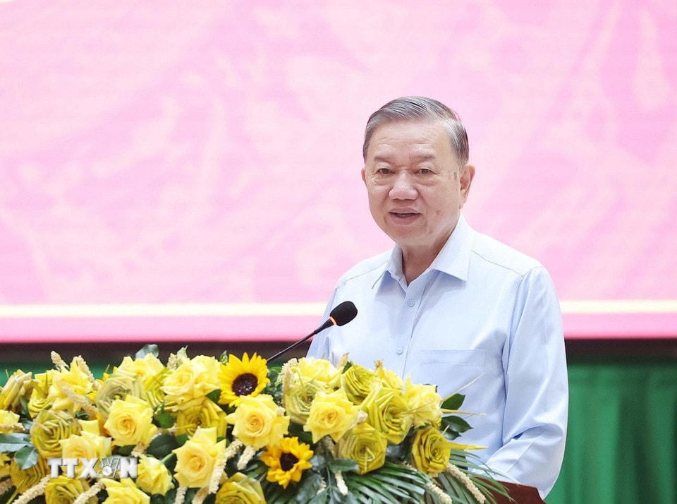 Tổng Bí thư Tô Lâm phát biểu chỉ đạo. (Ảnh: Thống Nhất/TTXVN)