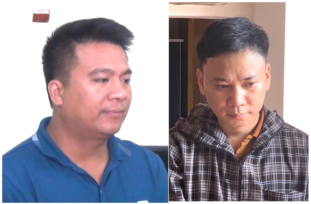 Thăng và Vĩ tại cơ quan điều tra.