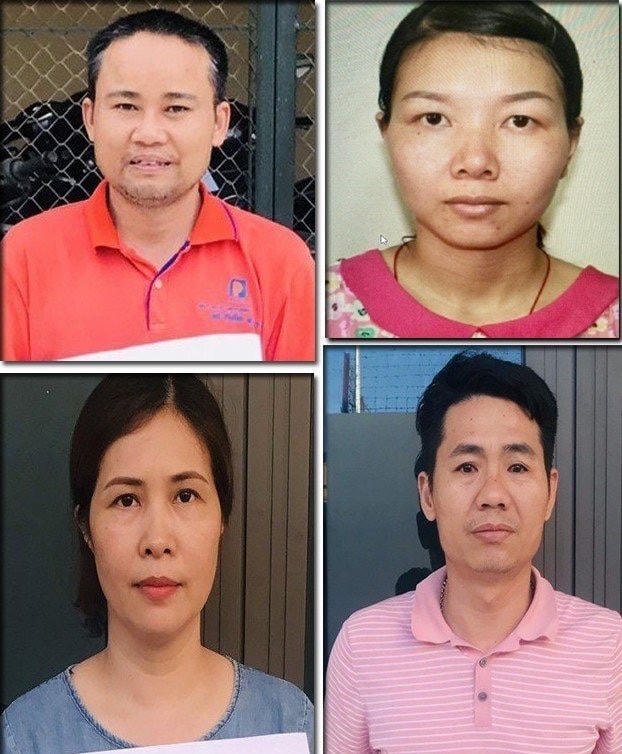 4 người đại diện cho 4 ổ nhóm chuyên cho vay lãi nặng bị Công an huyện Triệu Sơn bắt giữ.