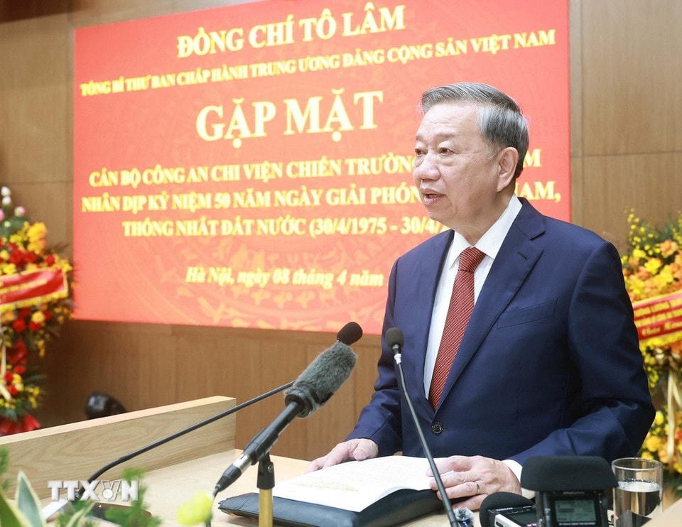 Tổng Bí thư Tô Lâm phát biểu. (Ảnh: Thống Nhất/TTXVN)