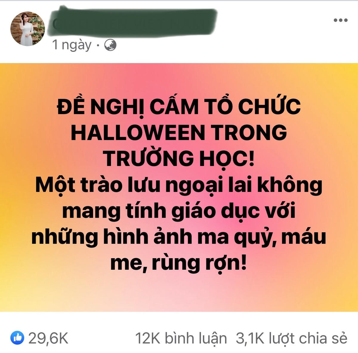 Trên các diễn đàn mạng xã hội, nhiều bình luận trái chiều về đề xuất cấm tổ chức lễ hội Hallowen trong trường học.