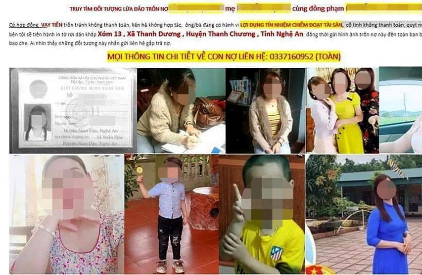   Đối tượng đòi nợ còn ghép ảnh con cái, giấy tờ tùy thân, địa chỉ nhà của nhiều giáo viên, lãnh đạo phòng GD&ĐT để gây áp lực cho việc đòi nợ.