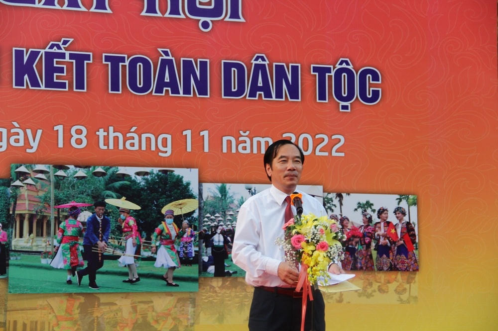 Phó Chủ tịch UBTƯ MTTQ Việt Nam Ngô Sách Thực phát biểu.