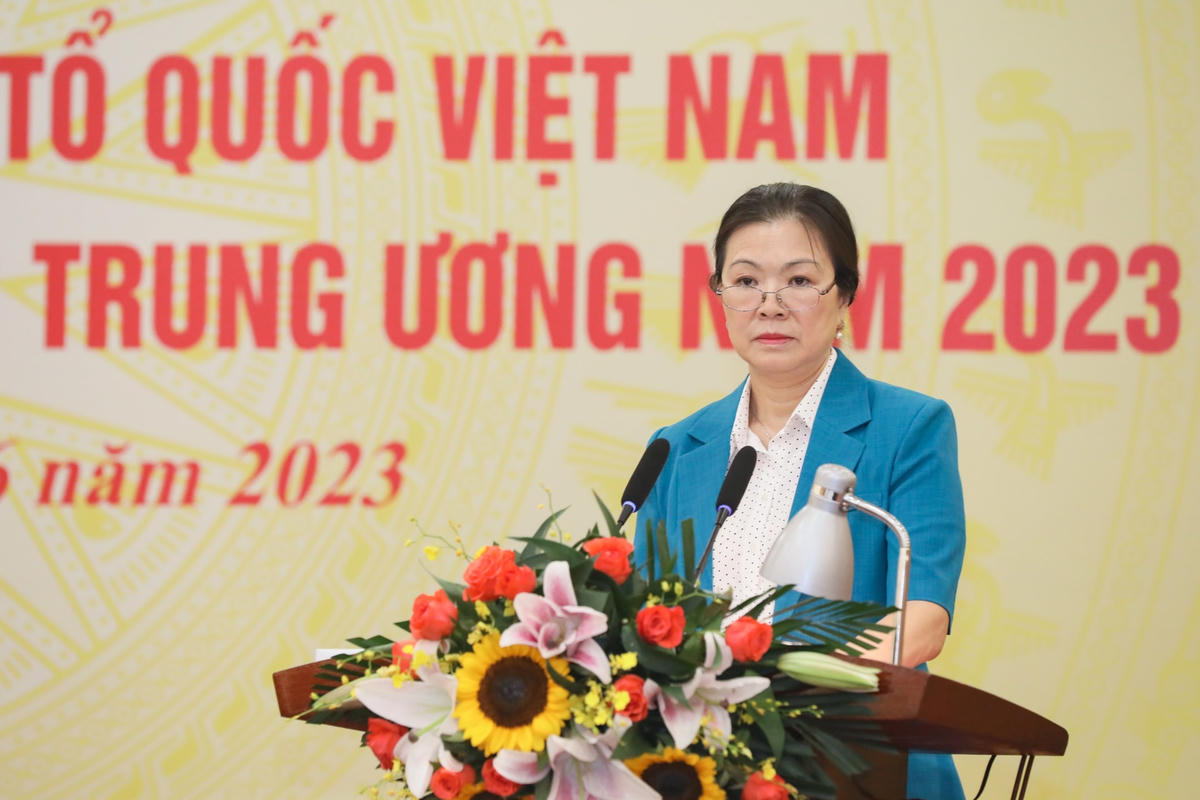 Phó Chủ tịch Trương Thị Ngọc Ánh phát biểu tại Hội nghị. Ảnh: Quang Vinh.